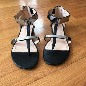 Black and Silver Sandals